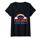 Photo Gallery donna your feelings are valid maglietta con collo a v Photo Gallery donna your feelings are valid maglietta con collo a v