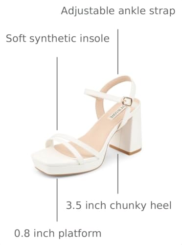 Image of JOY IN LOVE Platform Heels for Women 3.5 Inch Chunky Block Heel Ankle Strap Sandals