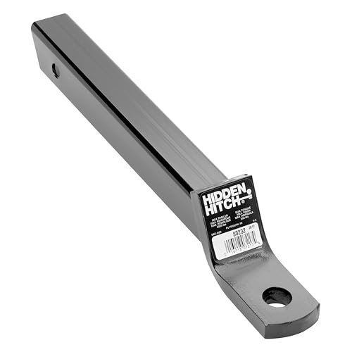 Hidden Hitch 80232 Trailer Hitch Ball Mount, Fits 2 Inch Square Receiver, 2 Inch Drop, 6,000 lbs. Capacity, Black