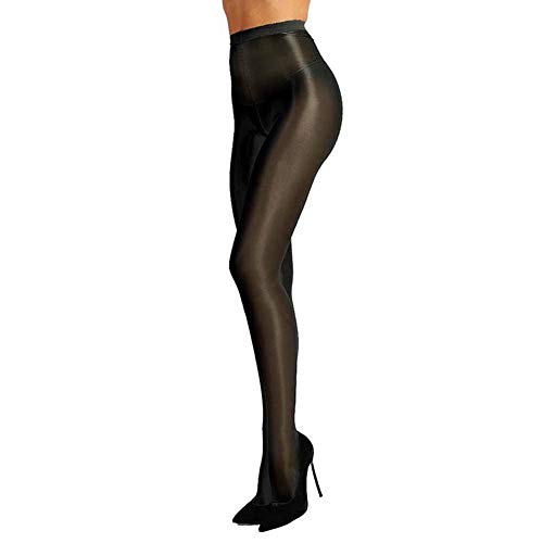 Image of HongH Plus Size Women's 60D Oil Shiny Glossy Pantyhose Shaping Stockings Sexy Flash Socks Ultra Stretch Tight Sheer Leggings