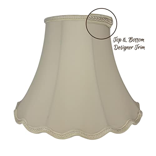 Image of Royal Designs, Inc. Scalloped Bell Designer Lamp Shade, DSO-83-14BG-2, Beige, 7 x 14 x 11.5, Set of 2