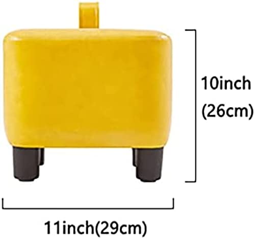 Repose-Pieds en Cuir Cube Jaune aux Finitions Haut de Gamme - 4
