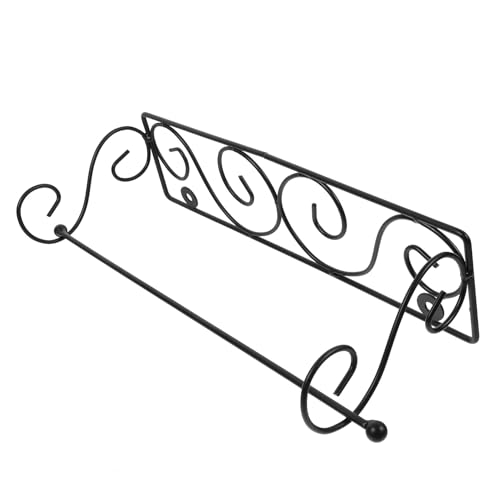 Gadpiparty Portarotolo di Carta da Parete in Metallo Nero Rustico Mensola Porta Rotolo Bagno e Cucina in Ferro Battuto Supporto Appeso Compatibile Strofinacci e Asciugamani