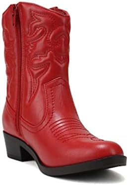 SODA RENO-2 Kids/Girls/Children Western Cowboy Stitched Pointe Toe Low Heel Ankle Mid Shaft Fashion Boots Review | Image 3
