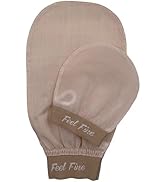 Feel Fine 100% Natural Silk Exfoliating Gloves and Face Mitt Set, Turkish Hammam Peeling Set for ...