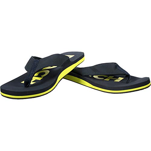 Ultrapower Flip-On Chanclas para Hombres y Mujeres | Zapatillas de Ducha | Suela Antideslizante | ZT1, Tamaño:41, Color:Azul Oscuro/Amarillo