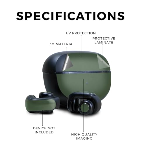 Image of Skin Compatible with Bose Ultra Open Earbuds - Solid Olive - Premium 3M Vinyl Protective Wrap Decal Cover - Easy to Apply | Crafted in The USA by MightySkins