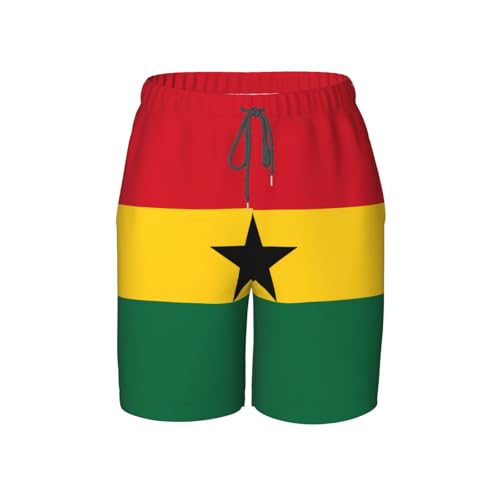 Flag of Ghana Youth Beach Pants, Soft and Breathable, with Drawstring Waist, Suitable for Sports and Leisure.