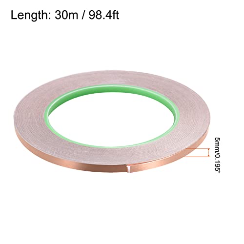 Image of Copper Foil Tape Conductive Adhesive Double Sided, [for EMI Shielding, Stained Glass, Paper Circuits, Grounding] - 3 /16 inch /98ft
