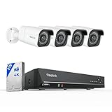 REOLINK 4K Security Camera System, 4pcs H.265 4K PoE Security Cameras Wired with Person Vehicle Detection, 8MP/4K 8CH NVR with 2TB HDD for 24-7 Recording, RLK8-800B4