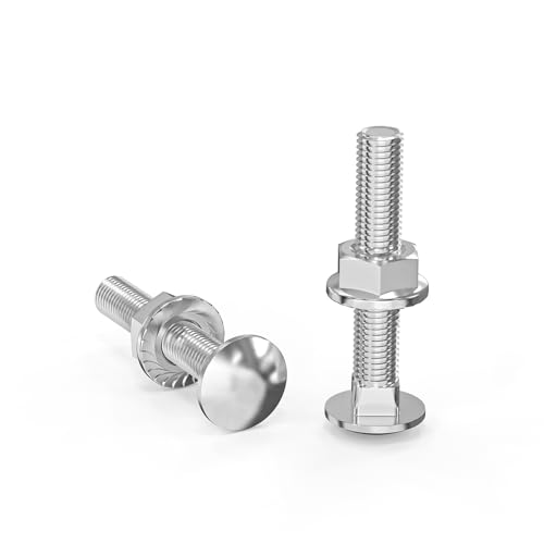 ORTAVA Carriage Bolts M5 x 30 Galvanised DIN 603 (Pack of 20), with Hex Flange Nut, Made of Carbon Steel