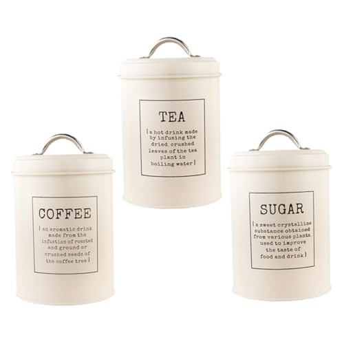 CHICAMPERA 3個 北欧風茶葉キャニスター 製密封蓋付きコーヒー豆保存瓶 砂糖保存ジャー キッチン用鮮保持容器