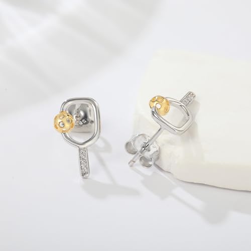Pickleball Stud Earrings 925 Sterling Silver Jewelry Pickle Ball Gifts for Women Lover Players4