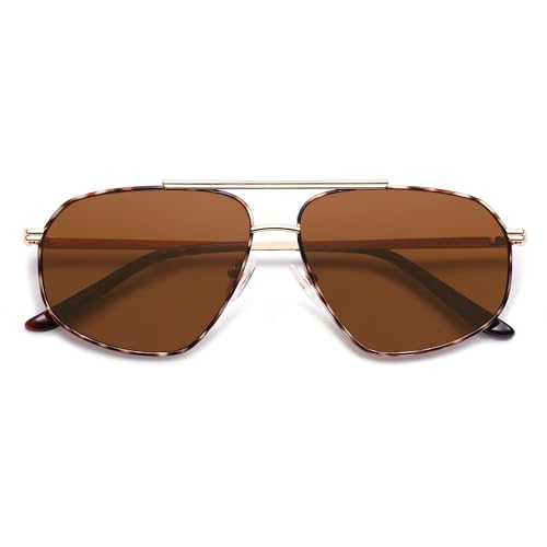 Image of SOJOS Retro Hexagon Aviator Sunglasses for Women Men Trendy Vintage UV400 Protection Shades SJ1200