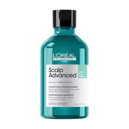 L’Oréal Professionnel, Champú Anti Grasa Enriquecido con Activos Dermatológicos para Cuero Cabelludo Graso, Scalp Advanced, 300 ml