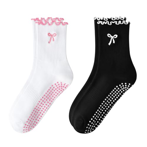 FIYIGO Bow Pilates Grip Socks