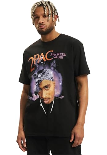 Tupac all Eyez On Me Anniversary-Maglietta Oversize T-Shirt Nero XS Uomo