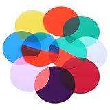 Kisangel 10 STK. Teiliges Selbstklebender LED Bühnenfilter Farbige Diffusorfolien Warmlicht Farbkorrektur Gel Folien für Ambientebeleuchtung und Heimlichtgestaltung