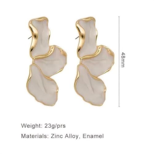 image for EXPHAIN Irregular Petal Earrings For Women Stainless Steel Unique Stat