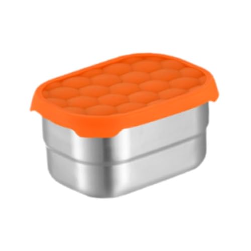 Fenteer Contenedor de almacenamiento de alimentos de acero inoxidable, contenedor de alimentos de preparación para comida de lonchera para la oficina para, Rectangular Pequeño