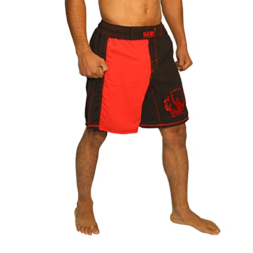 Image of USI UNIVERSAL THE UNBEATABLE Men MMA Shorts(Red /Black, X-Large)