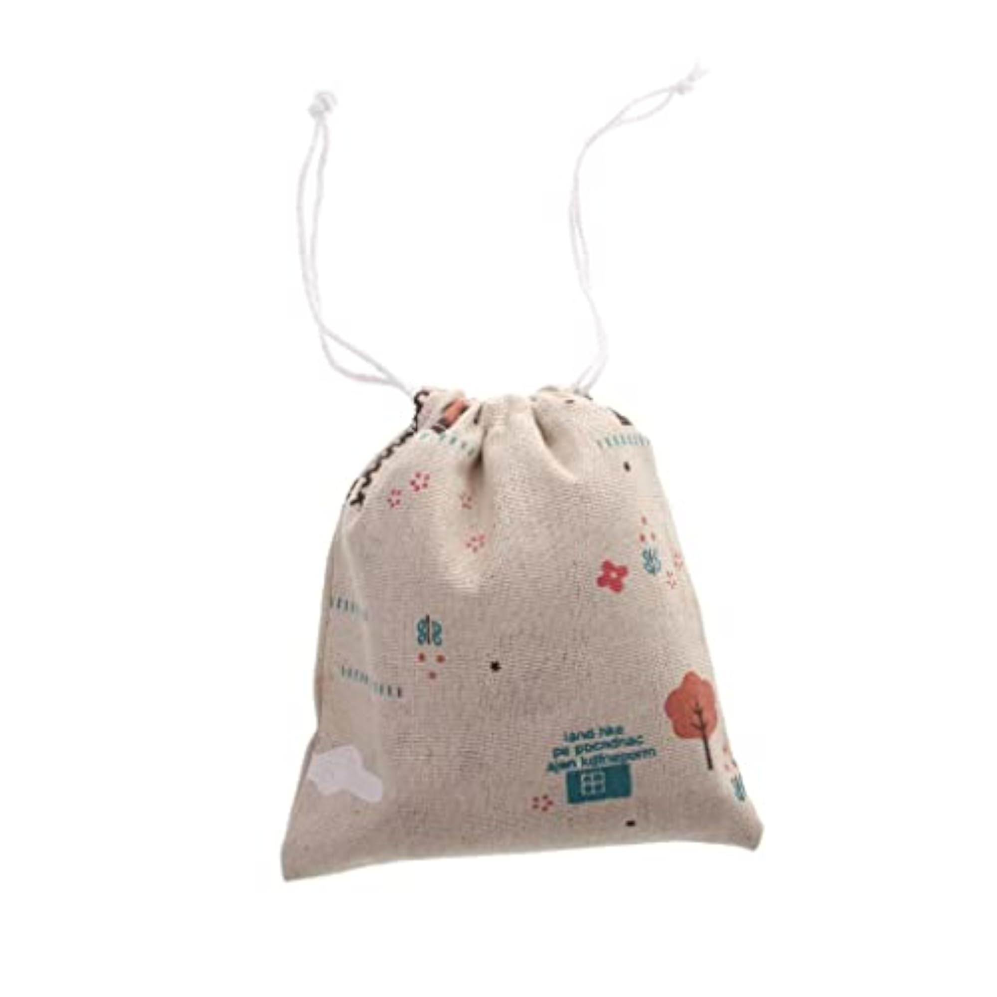 Eiffel Linen Drawstring Storage Bag for Travel