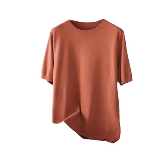 Men Soft Solid Short Sleeve Knitwear Thin Wool Sweaters Leisure O-Neck Loose Business Pullover