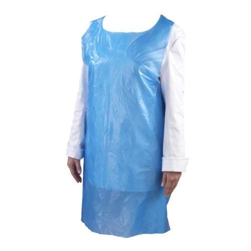 Jonatters JR Disposable Plastic Aprons, Blue - (Pack of 50)