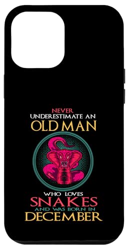 Old Man Who Loves Snakes And Was Born In December Birthday Carcasa para iPhone 12 Pro Max