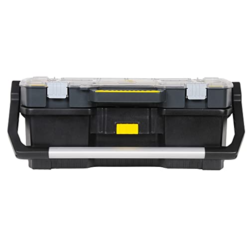 STANLEY Toolbox Tote with Portable Organiser for Tools and Small Parts, Heavy Duty Metal Latch, Removable Dividers, 24 inch, 1-97-514