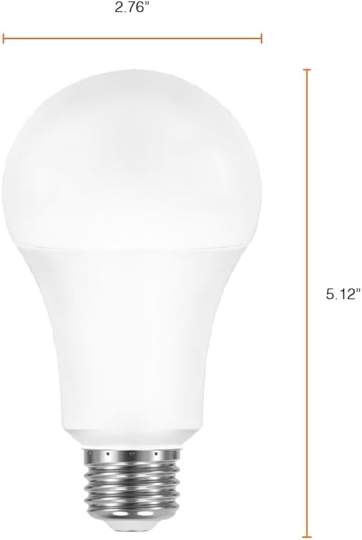SYLVANIA LED Rechargeable Light Bulbs, A21 Battery Operated Light Bulb, 60W = 7.3W, Indoor/Outdoor Emergency Light Bulbs, 800 LMS, 3000K, Soft White, Hanging Accessories Included - 4 Pack (42687)