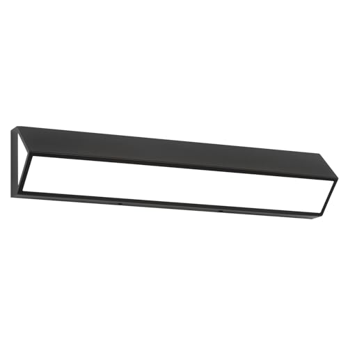 Image of 24-Inch LED Modern Bathroom Vanity Light Fixtures, Matte Black Modern Acrylic Bathroom Wall Lighting Fixtures Over Mirror (Cool White 6000K)