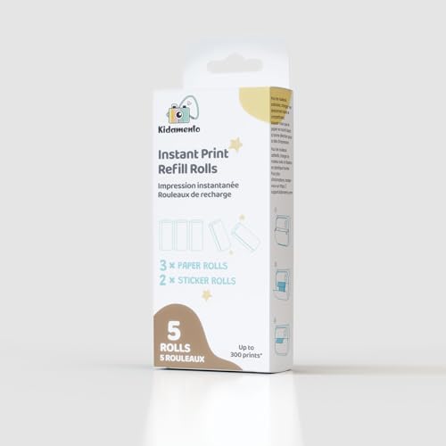 Image of Kidamento Instant Print Kids Camera Original BPA-Free BPS-Free Thermal Printing Paper Roll Refill Set 57mm 2 1 /4 Inch Width up to 300 Prints