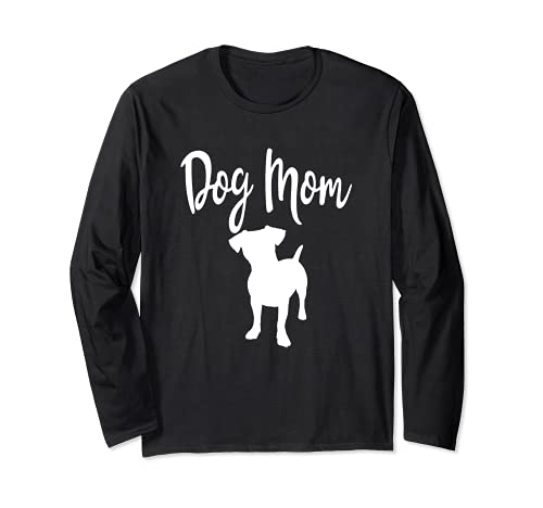 Jack Russel Terrier Dog Mom Mommy Mothers Day Puppy Cute Long Sleeve T-Shirt, Black