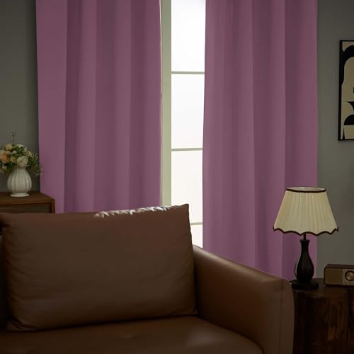 Image of Aiyufeng Pink Blackout Curtains for Bedroom 63 Inch Length 2 Panels, Solid Thermal Insulated Energy Saving Rod Pocket Window Treatment Curtains Blackout Drapes, W40 x L63 Inch,Pink