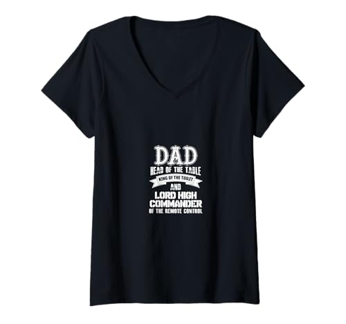 Mujer Papá Jefe De La Mesa Rey Del WC Gran Comandante Camiseta Cuello V