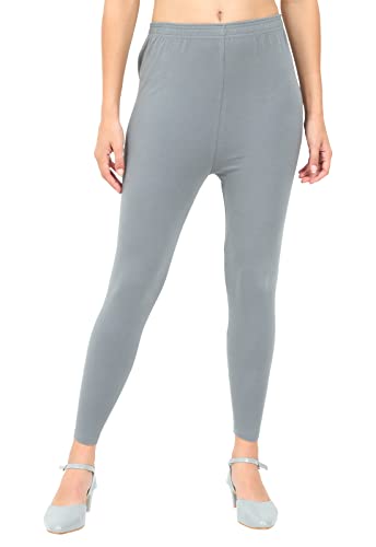 Image of POPOLO Women's Super Soft Ankle Length Cotton Lycra Solid Stretchable Legging