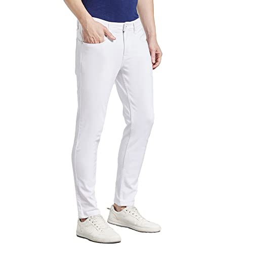 Image of Life by Shoppers Stop Mid Wash Cotton Blend Karrot Fit Men's Jeans