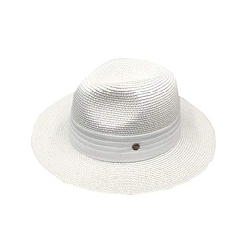 Chapeau de paille blanc femme YXWYXWA capeline soleil élégante et sunbonnet plage