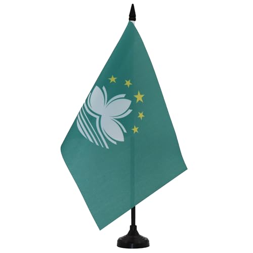 AZ FLAG Macau Table Flag 5'' x 8'', Macanese Office Decoration 100% Polyester 21 x 14 cm