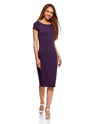 Oodji Collection Donna Abito Midi con Scollo