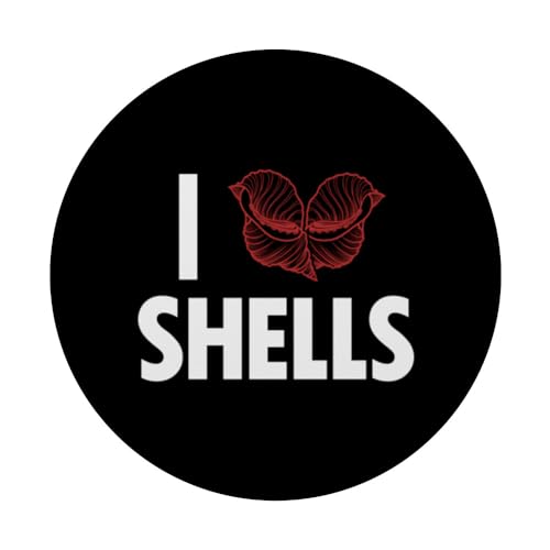 I love Shells Shell Shelling Bag Hunter Seashell Collecting PopSockets Swappable PopGrip, Black - Image 3