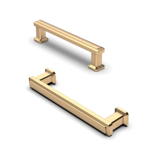 FURNIWARE 10 Stück Schrankgriffe, Möbelgriffe 96mm Lochabstand Champagner Bronze, Küchengriffe Schubladengriffe, Zinklegierung Möbel Griffe für Küchenschränke Schränke Schubladengriffe