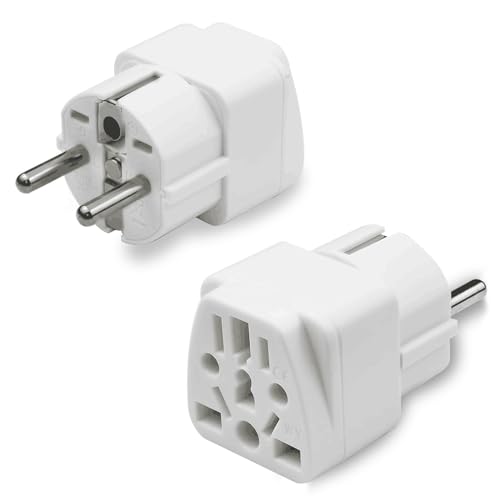 Adaptateur Prise Anglaise vers France,Adaptateur USA vers France, Adaptateur UK vers France, Adaptateur Prise Chine vers France, Adaptateur Universel de Voyage(2Pcs)
