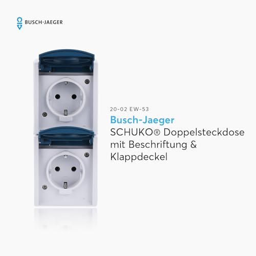 Busch-Jaeger 20-02 EW-53 prise Schuko grise montage vertical - 3