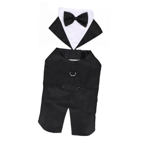 Disfraz formal de esmoquin con moño para perro talla M miniatura 6