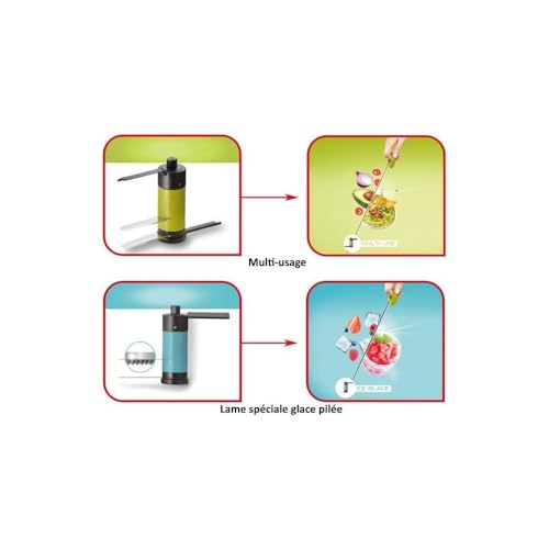 Foto von Tefal K1321224 Handschere 5 Seconds Engineering, Lame Glace Lace Pilée, Schwarz, Grün, Transparent, 900 ml