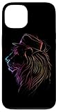Majestic Lion Headwear Artful Linework Rainbow