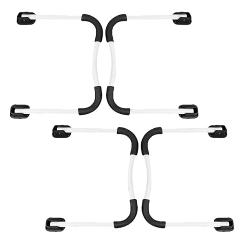 EXHUMKY Patas Plegables para Mesa Pequeñas de Metal en Forma de U, 2 Juegos Soporte Plegable y Patas Antideslizantes en Color Claro y Negro, Ideales para Escritorio y Muebles de Hogar