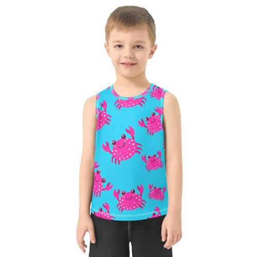 J JOYSAY Spotted Cartoon Crab Boys Tank Top Sleeveless Muscle Shirts Quick Dry Kids T-Shirts 3-15T2